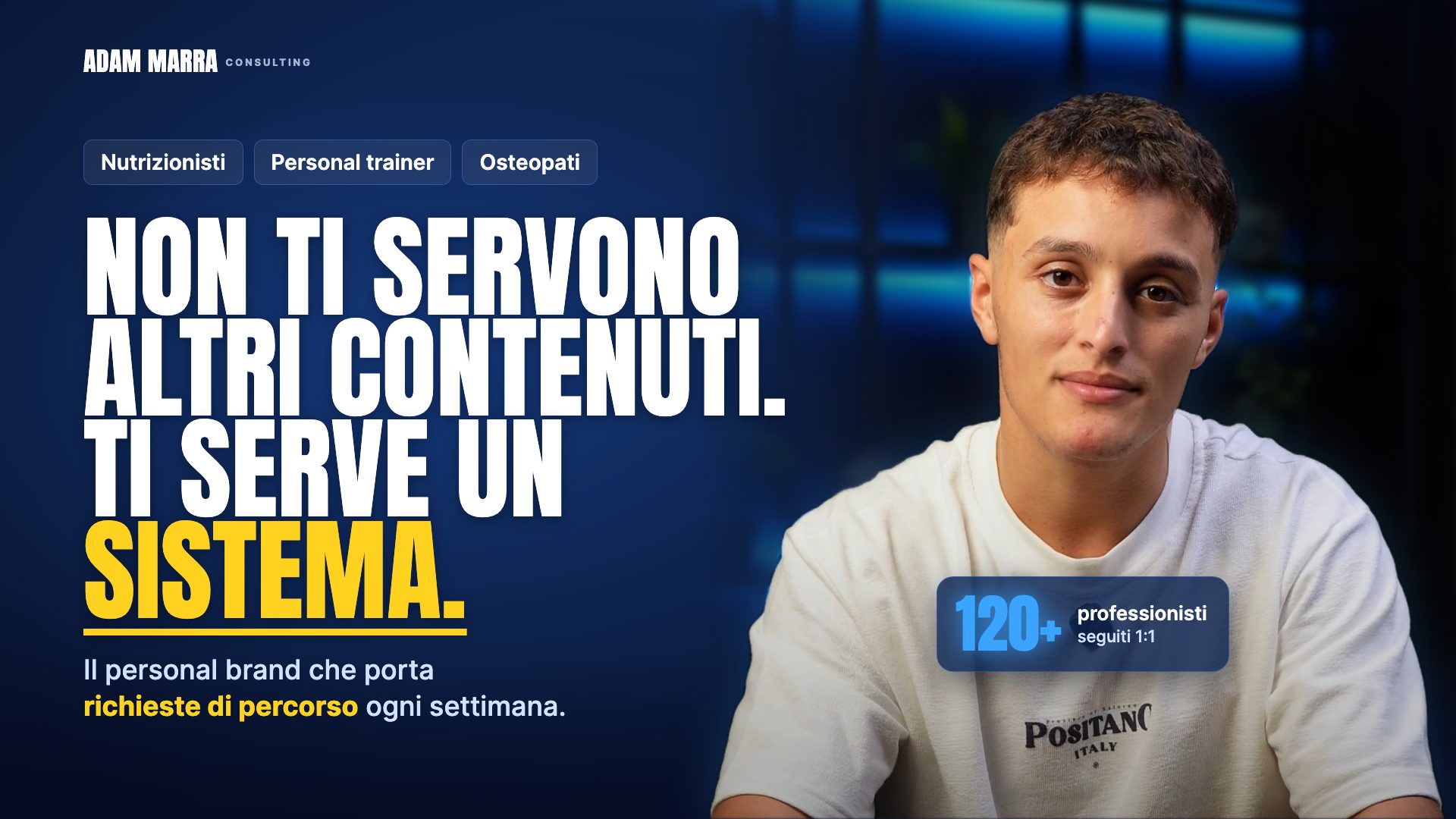 Masterclass di Adam Marra: Non ti servono altri contenuti. Ti serve un sistema.